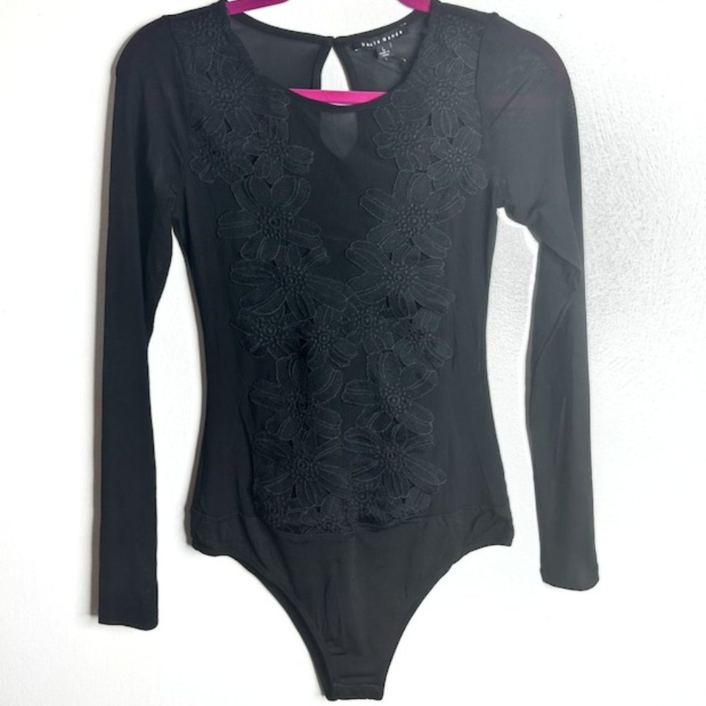 Elegant Mesh Lace Bodysuit - Embrace Sensual Sophistication - Picture 1 of 3